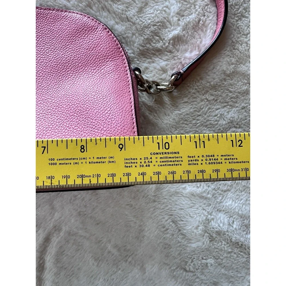Kate Spade Pink Leather Crossbody Bag Minimalist Small Purse Dome Adj Strap